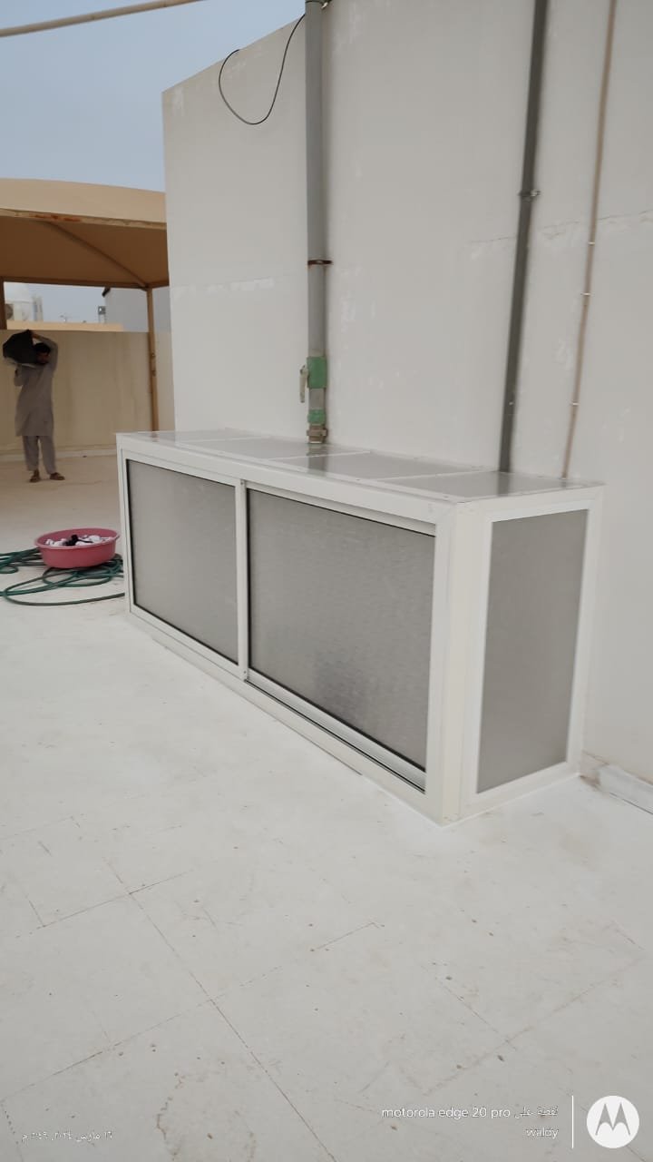 حل مشكله المواسير فوق السطح بعمل الدريشه مع الاكسان وتخطيطها