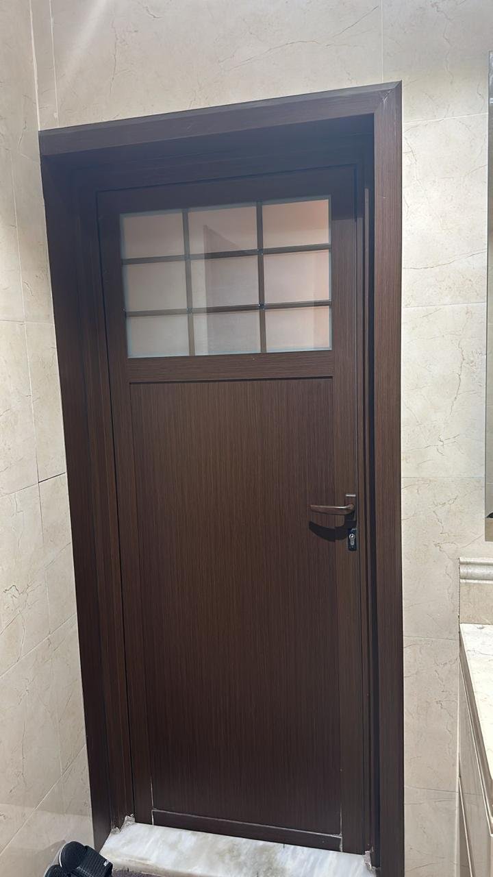 باب المنيوم دبل بني صاج