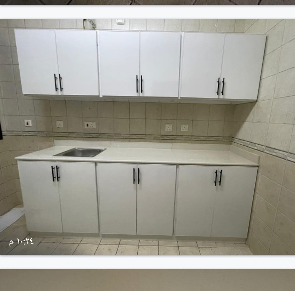 مطبخ المنيوم كلادينج مع رخام ابيض